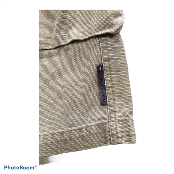 Vtg Tommy Hilfiger Canvas Tan Brown Shorts  38x11 - Picture 5 of 8